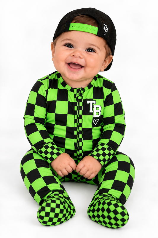 PREORDER | Tennessee Babe Green Checkered Bamboo Baby Zippy
