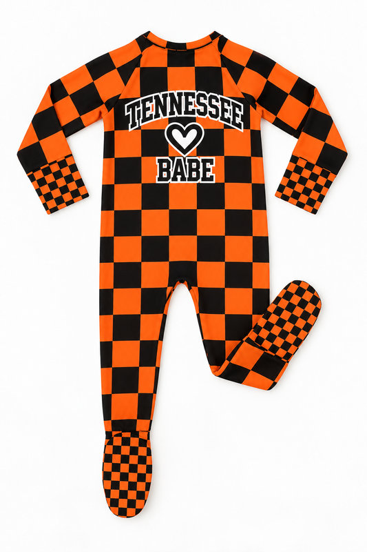 PREORDER 🧡 Tennessee Babe orange -Checkered Bamboo Sleeper