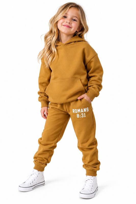 God Got My Back Jogger Set Tan